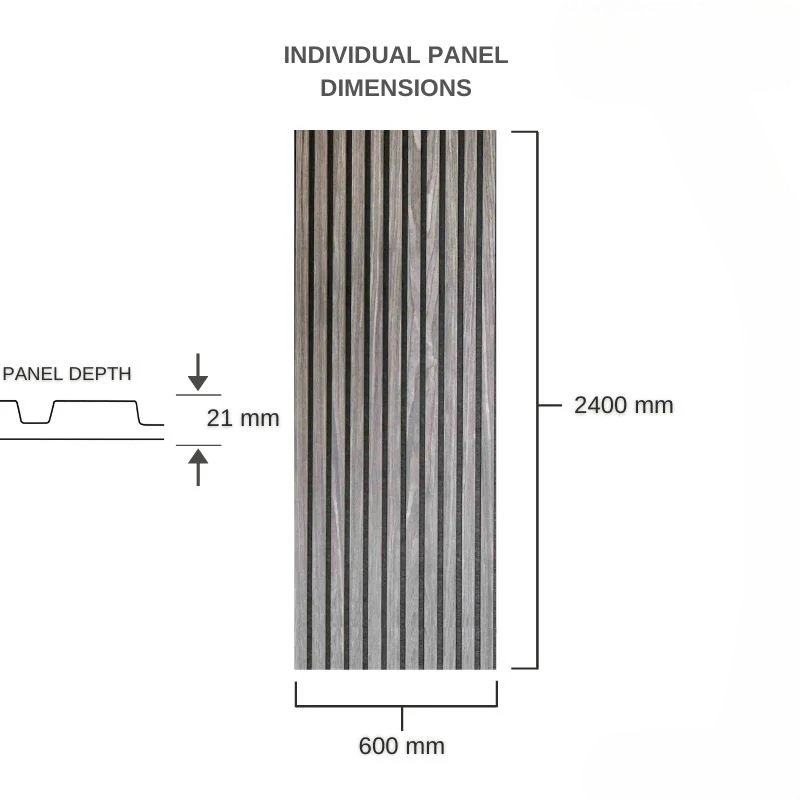 Dark Grey Oak - Premium Acoustic Wall Panel